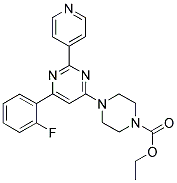 4-[6-(2-FLUORO-PHENYL)-2-PYRIDIN-4-YL-PYRIMIDIN-4-YL]-PIPERAZINE-1-CARBOXYLIC ACID ETHYL ESTER 结构式