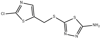 5-([(2-CHLORO-1,3-THIAZOL-5-YL)METHYL]SULFANYL)-1,3,4-THIADIAZOL-2-AMINE 结构式