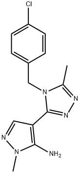 4-[4-(4-CHLOROBENZYL)-5-METHYL-4H-1,2,4-TRIAZOL-3-YL]-1-METHYL-1H-PYRAZOL-5-AMINE 结构式