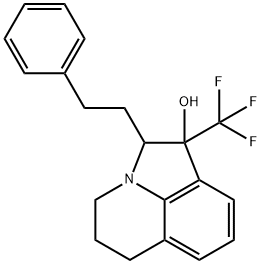 2-PHENETHYL-1-(TRIFLUOROMETHYL)-1,2,5,6-TETRAHYDRO-4H-PYRROLO[3,2,1-IJ]QUINOLIN-1-OL 结构式