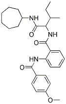 N-{1-[(CYCLOHEPTYLAMINO)CARBONYL]-2-METHYLBUTYL}-2-[(4-METHOXYBENZOYL)AMINO]BENZAMIDE 结构式