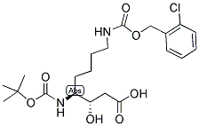 BOC-(3S,4S)-4-AMINO-3-HYDROXY-8-(2'-CHLOROBENZOXY)CARBONYLAMINO OCTANOIC ACID 结构式