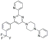 2-PYRIDIN-2-YL-4-(4-PYRIDIN-2-YL-PIPERAZIN-1-YL)-6-(3-TRIFLUOROMETHYL-PHENYL)-PYRIMIDINE 结构式