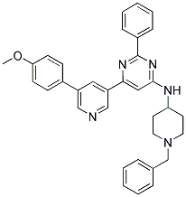 (1-BENZYL-PIPERIDIN-4-YL)-(6-[5-(4-METHOXY-PHENYL)-PYRIDIN-3-YL]-2-PHENYL-PYRIMIDIN-4-YL)-AMINE 结构式