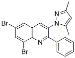 6,8-DIBROMO-3-(3,5-DIMETHYL-1H-PYRAZOL-1-YL)-2-PHENYLQUINOLINE 结构式