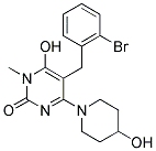 5-(2-Bromobenzyl)-6-hydroxy-4-(4-hydroxypiperidin-1-yl)-1-methylpyrimidin-2(1H)-one 结构式