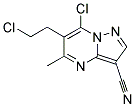 7-CHLORO-6-(2-CHLOROETHYL)-5-METHYLPYRAZOLO[1,5-A]PYRIMIDINE-3-CARBONITRILE 结构式
