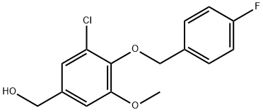 (3-CHLORO-4-[(4-FLUOROBENZYL)OXY]-5-METHOXYPHENYL)METHANOL 结构式