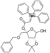5-BENZYLOXYMETHYL-4-TRIPHENYLPHOSPHORANYLIDENEACETOXY-2,3-O-ISOPROPYLIDENE-D-XYLOFURANOSE 结构式