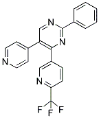 2-PHENYL-5-(PYRIDIN-4-YL)-4-(6-(TRIFLUOROMETHYL)PYRIDIN-3-YL)PYRIMIDINE 结构式