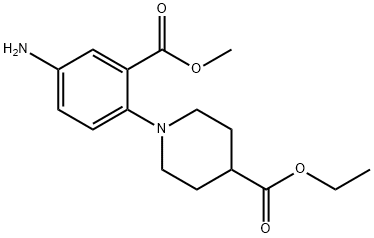 ETHYL 1-[4-AMINO-2-(METHOXYCARBONYL)PHENYL]-4-PIPERIDINECARBOXYLATE 结构式