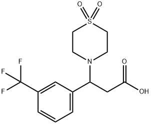 3-(1,1-DIOXO-1LAMBDA6,4-THIAZINAN-4-YL)-3-[3-(TRIFLUOROMETHYL)PHENYL]PROPANOIC ACID 结构式