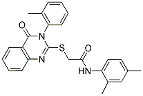 N-(2,4-DIMETHYLPHENYL)-2-(4-OXO-3-O-TOLYL-3,4-DIHYDROQUINAZOLIN-2-YLTHIO)ACETAMIDE 结构式