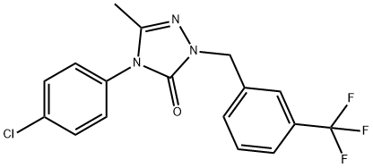 4-(4-Chlorophenyl)-5-methyl-2-[3-(trifluoromethyl)benzyl]-2,4-dihydro-3H-1,2,4-triazol-3-one 结构式