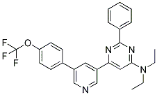 DIETHYL-(2-PHENYL-6-[5-(4-TRIFLUOROMETHOXY-PHENYL)-PYRIDIN-3-YL]-PYRIMIDIN-4-YL)-AMINE 结构式