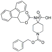 4-(9H-FLUOREN-9-YLMETHOXYCARBONYLAMINO)-PIPERIDINE-1,4-DICARBOXYLIC ACID MONOBENZYL ESTER 结构式