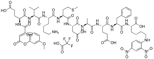 7-METHOXYCOUMARIN-4-ACETYL-GLU-VAL-LYS-MET-ASP-ALA-GLU-PHE-(2,4-DINITROPHENYL)-LYS-OH TRIFLUOROACETATE SALT 结构式