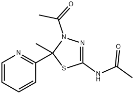 N-(4-ACETYL-5-METHYL-5-PYRIDIN-2-YL-4,5-DIHYDRO-1,3,4-THIADIAZOL-2-YL)ACETAMIDE 结构式