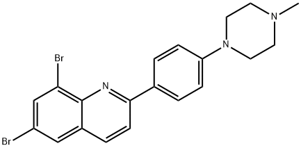 6,8-DIBROMO-2-[4-(4-METHYLPIPERAZINO)PHENYL]QUINOLINE 结构式