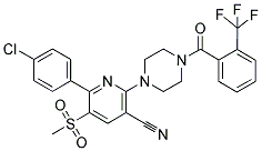 1-[6-(4-CHLOROPHENYL)-3-CYANO-5-(METHYLSULFONYL)PYRIDIN-2-YL]-4-(2-(TRIFLUOROMETHYL)BENZOYL)PIPERAZINE 结构式