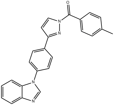 (3-[4-(1H-1,3-Benzimidazol-1-yl)phenyl]-1H-pyrazol-1-yl)(4-methylphenyl)methanone 结构式