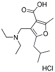 4-DIETHYLAMINOMETHYL-5-ISOBUTYL-2-METHYL-FURAN-3-CARBOXYLIC ACID HYDROCHLORIDE 结构式