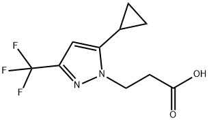 3-[5-环丙基-3-(三氟甲基)-1H-吡唑-1-基]丙酸 结构式