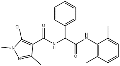 5-CHLORO-N-[2-(2,6-DIMETHYLANILINO)-2-OXO-1-PHENYLETHYL]-1,3-DIMETHYL-1H-PYRAZOLE-4-CARBOXAMIDE 结构式
