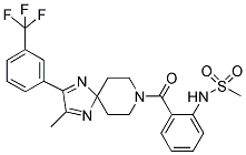 2-METHYL-8-(2-((METHYLSULFONYL)AMINO)PHENYL)-3-(3-(TRIFLUOROMETHYL)PHENYL)-1,4,8-TRIAZOSPIRO[4.5]DECA-1,3-DIENE 结构式