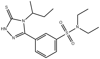 3-(4-(仲丁基)-5-巯基-4H-1,2,4-三唑-3-基)-N,N-二乙基苯磺酰胺 结构式