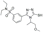 N,N-DIETHYL-3-[5-MERCAPTO-4-(2-METHOXY-1-METHYL-ETHYL)-4H-[1,2,4]TRIAZOL-3-YL]-BENZENESULFONAMIDE 结构式