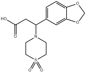 3-(1,3-BENZODIOXOL-5-YL)-3-(1,1-DIOXO-1LAMBDA6,4-THIAZINAN-4-YL)PROPANOIC ACID 结构式