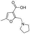 5-METHYL-2-PYRROLIDIN-1-YLMETHYL-FURAN-3-CARBOXYLIC ACID 结构式