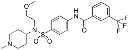 N-[4-(((2-METHOXYETHYL)(1-METHYLPIPERIDIN-4-YL)AMINO)SULPHONYL)PHENYL]-3-(TRIFLUOROMETHYL)BENZAMIDE 结构式
