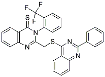 2-((2-PHENYLQUINAZOLIN-4-YLTHIO)METHYL)-3-(2-(TRIFLUOROMETHYL)PHENYL)QUINAZOLINE-4(3H)-THIONE 结构式