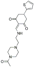 2-((2-(4-ACETYLPIPERAZIN-1-YL)ETHYLAMINO)METHYLENE)-5-(THIOPHEN-2-YL)CYCLOHEXANE-1,3-DIONE 结构式