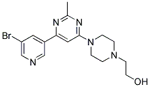 2-(4-[6-(5-BROMOPYRIDIN-3-YL)-2-METHYLPYRIMIDIN-4-YL]PIPERAZIN-1-YL)ETHANOL 结构式