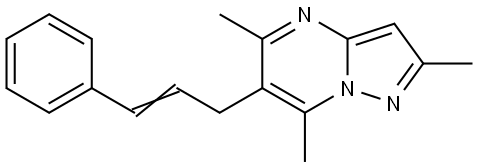 2,5,7-Trimethyl-6-[(E)-3-phenyl-2-propenyl]pyrazolo[1,5-a]pyrimidine 结构式
