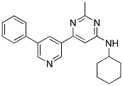 N-CYCLOHEXYL-2-METHYL-6-(5-PHENYLPYRIDIN-3-YL)PYRIMIDIN-4-AMINE 结构式