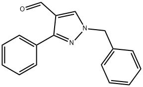 1-(苄基)-3-苯基-吡唑-4-甲醛 结构式