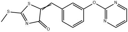 2-(METHYLSULFANYL)-5-((Z)-[3-(2-PYRIMIDINYLOXY)PHENYL]METHYLIDENE)-1,3-THIAZOL-4-ONE 结构式