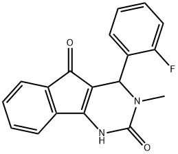 4-(2-FLUOROPHENYL)-3-METHYL-3,4-DIHYDRO-1H-INDENO[1,2-D]PYRIMIDINE-2,5-DIONE 结构式