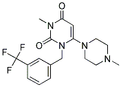 3-METHYL-6-(4-METHYLPIPERAZIN-1-YL)-1-[3-(TRIFLUOROMETHYL)BENZYL]PYRIMIDINE-2,4(1H,3H)-DIONE 结构式