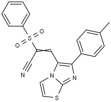 (E)-3-[6-(4-Methylphenyl)imidazo[2,1-b][1,3]thiazol-5-yl]-2-(phenylsulfonyl)-2-propenenitrile 结构式