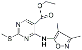 ETHYL 4-[(3,4-DIMETHYLISOXAZOL-5-YL)AMINO]-2-(METHYLTHIO)PYRIMIDINE-5-CARBOXYLATE 结构式