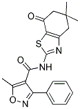 N-(5,5-DIMETHYL-7-OXO-4,5,6,7-TETRAHYDRO-1,3-BENZOTHIAZOL-2-YL)-5-METHYL-3-PHENYLISOXAZOLE-4-CARBOXAMIDE 结构式