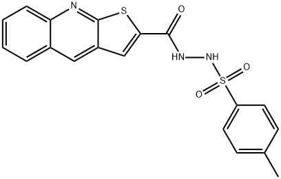 4-甲基-N'-(噻吩并[2,3-B]喹啉-2-羰基)苯磺酰肼 结构式