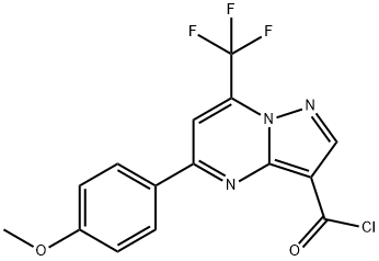 5-(4-甲氧基苯基)-7-(三氟甲基)吡唑并[1,5-A]嘧啶-3-碳酰氯 结构式