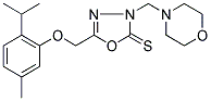 5-[(2-ISOPROPYL-5-METHYLPHENOXY)METHYL]-3-(MORPHOLIN-4-YLMETHYL)-1,3,4-OXADIAZOLE-2(3H)-THIONE 结构式