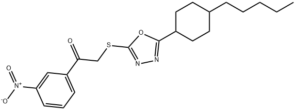 1-(3-NITROPHENYL)-2-([5-(4-PENTYLCYCLOHEXYL)-1,3,4-OXADIAZOL-2-YL]SULFANYL)-1-ETHANONE 结构式